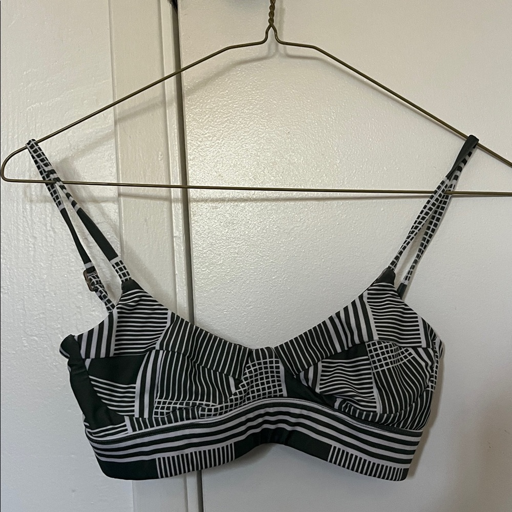 Acacia Swimwear Black and White Striped kini top